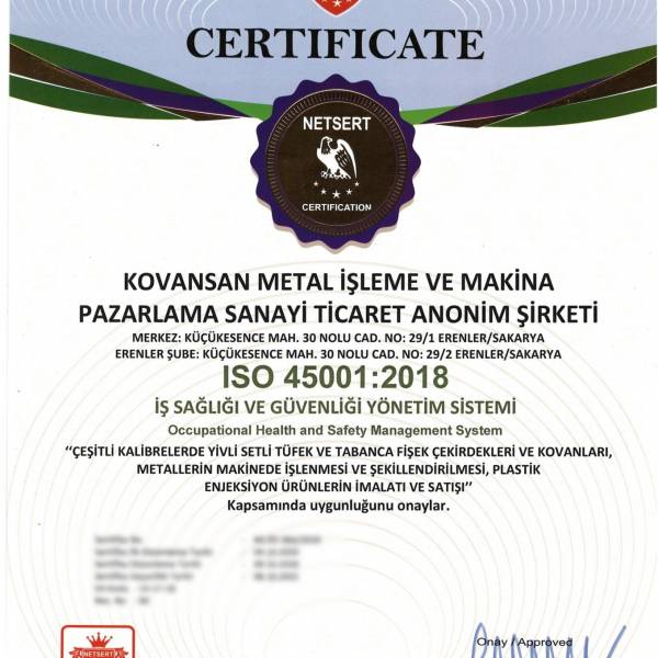 ISO 45001 İş Sağlığı ve Güvenliği Yönetim Sistemi