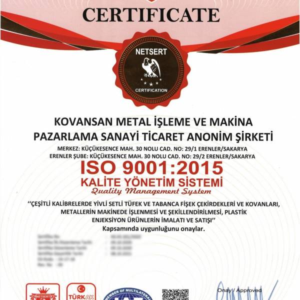 ISO 9001 Kalite Yönetim Sistemi